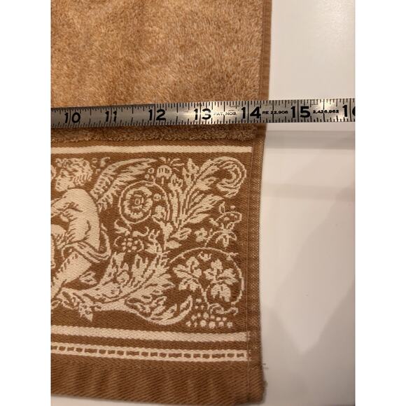 2 Vintage Hampton Manor Victorian Cherubs Angels Brown Hand Towels 100% Cotton - Picture 6 of 8